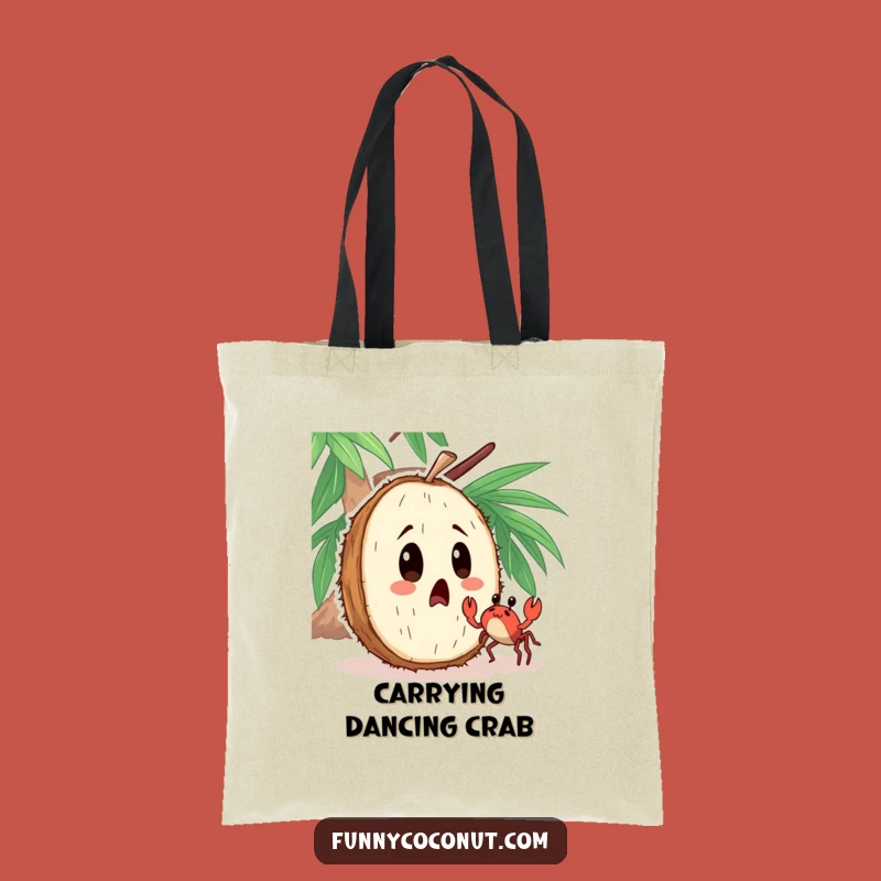 Funny Surprised Coconut Tote Bag: Carry Your Fun Beachside Discoveries Gift