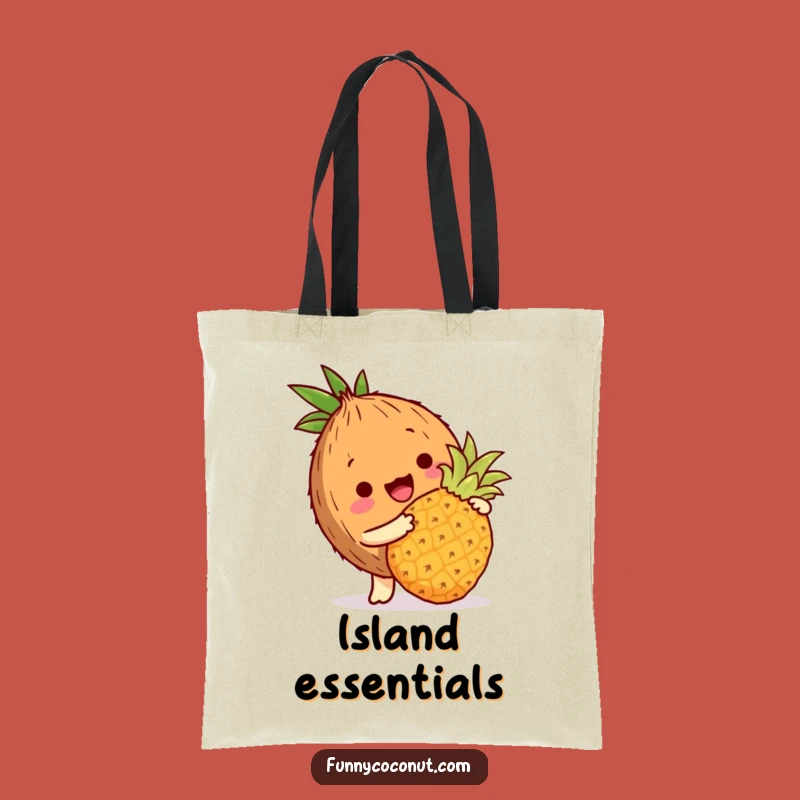 Funny Coconut Tote Bag: Tropical Bopping Character Carryall Gift